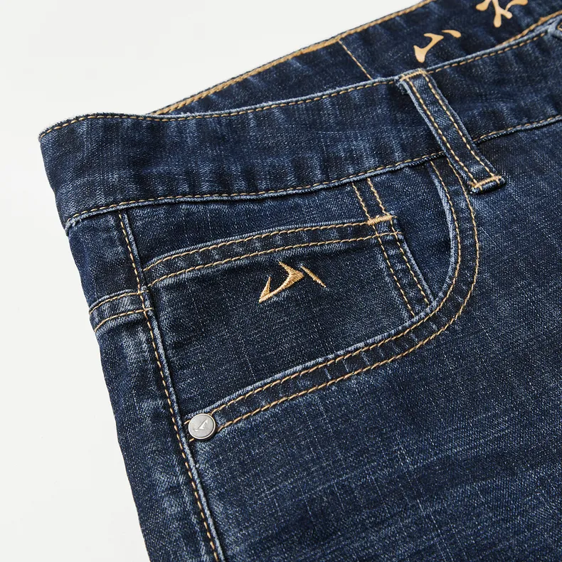 HLA The Mountain Is Not In The High Series Denim Shorts Men's Denim Blue Transition Color-4