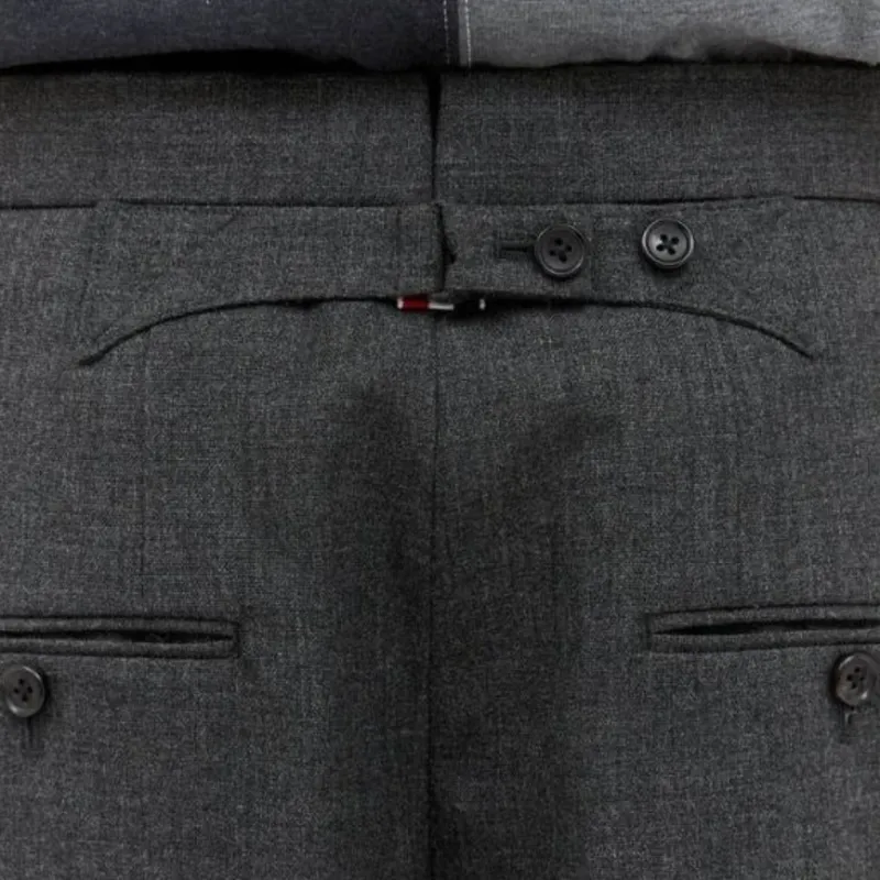 THOM BROWNE Mid Rise Slim Fit Tailored Trousers-2