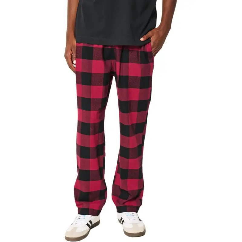 Hollister Pajama Pants Men's Red Plaid-2