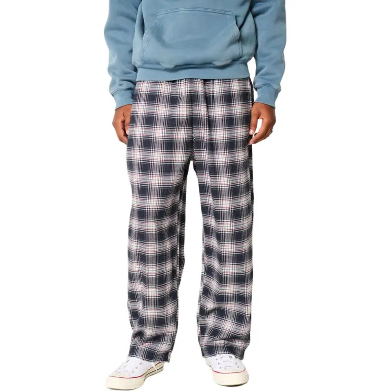 Hollister Pajama Pants Men's Navy Plaid-1