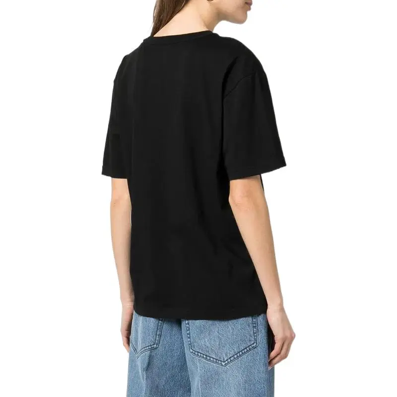 T By Alexander Wang Essential Jersey Puff Logo Shrunk Tee Black-2