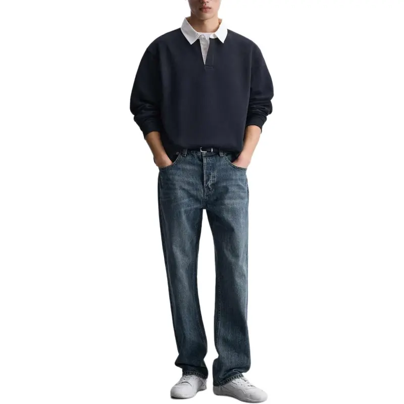 ZARA Polo Shirts Men Sea Blue-1