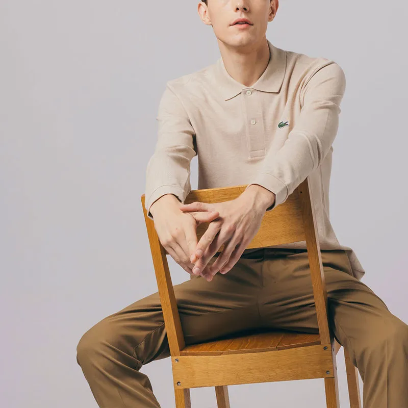 LACOSTE Polo Shirts Men Beige-3