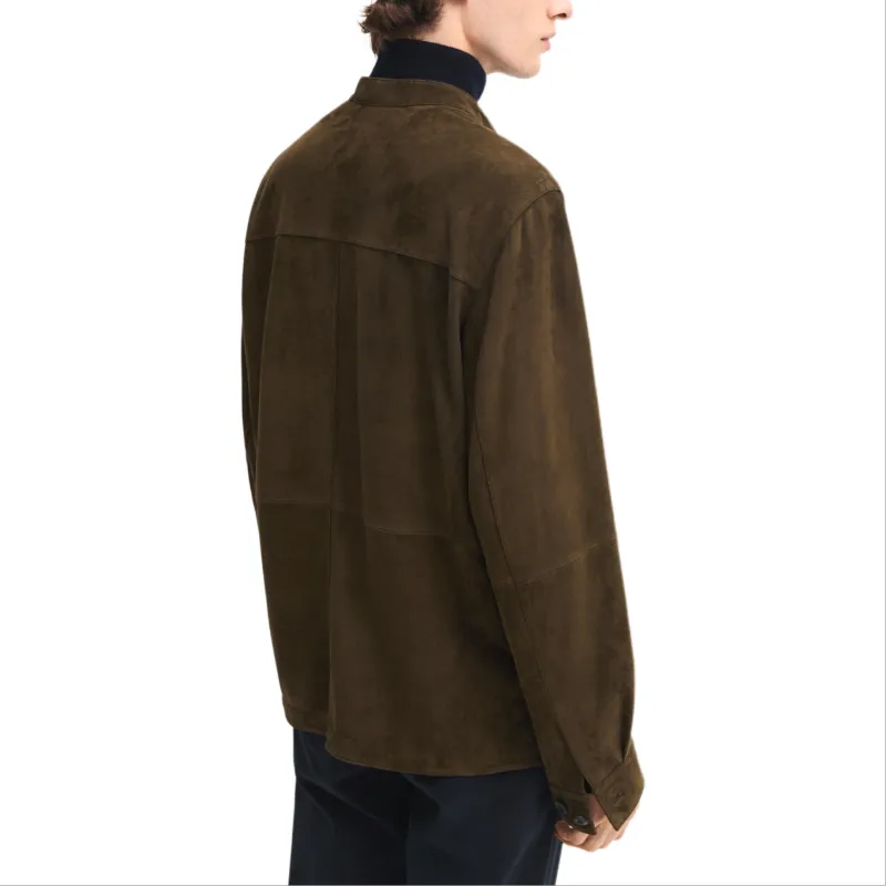 Massimo Dutti Leather Jacket Men's Dark Gray-2
