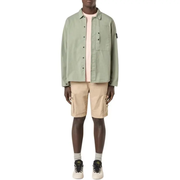 STONE ISLAND Compass Patch Long Sleeved Overshirt-3