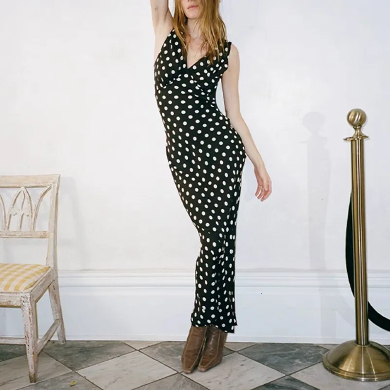 Realisation Par SS25 The Delphine Sleeveless Dress Women's Midnight Spot Night Polka Dot-2