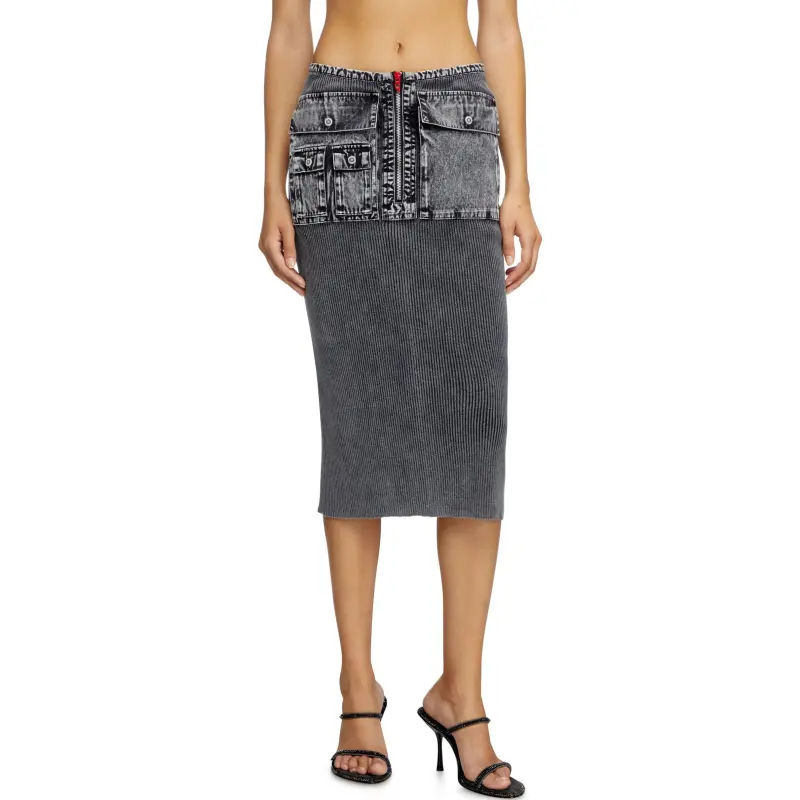 DIESEL M Meryn Knitted Midi Skirt-3