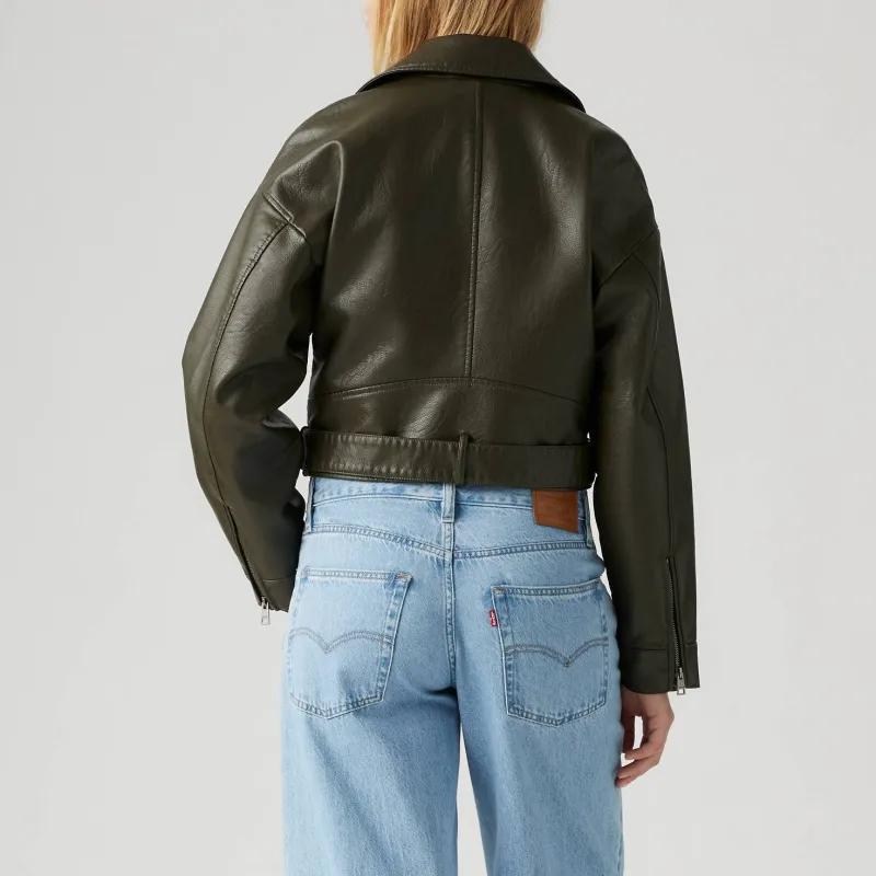 Levi’s Leather Jacket Women's Forest Green-3
