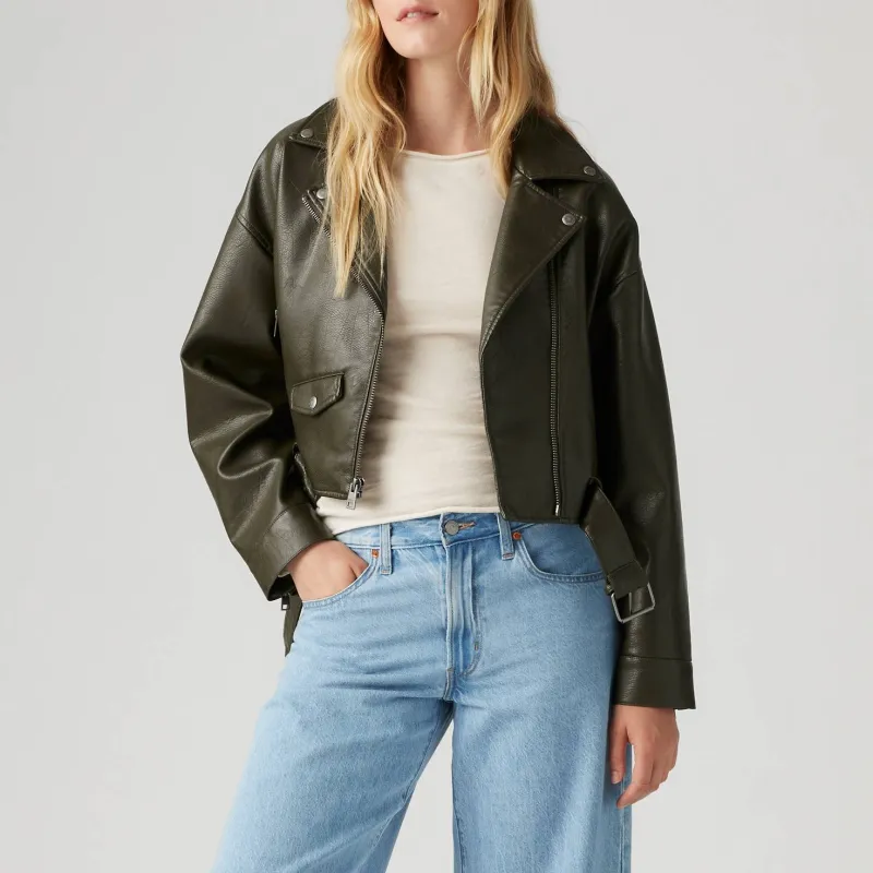 Levi’s Leather Jacket Women's Forest Green-2