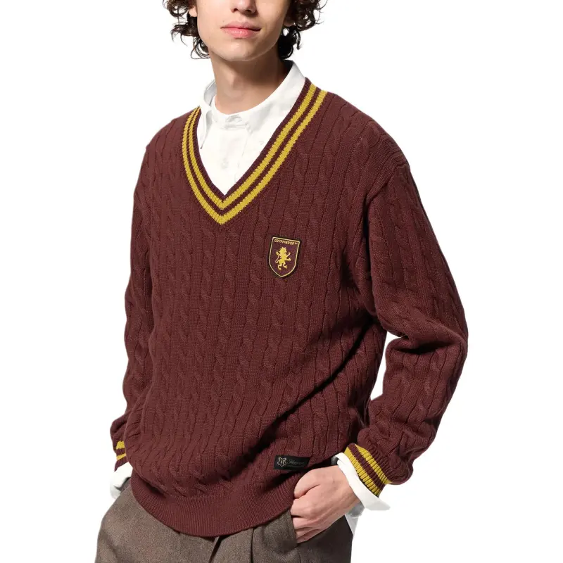 GU Harry Potter Collaboration Sweaters Men BurGUndy-2