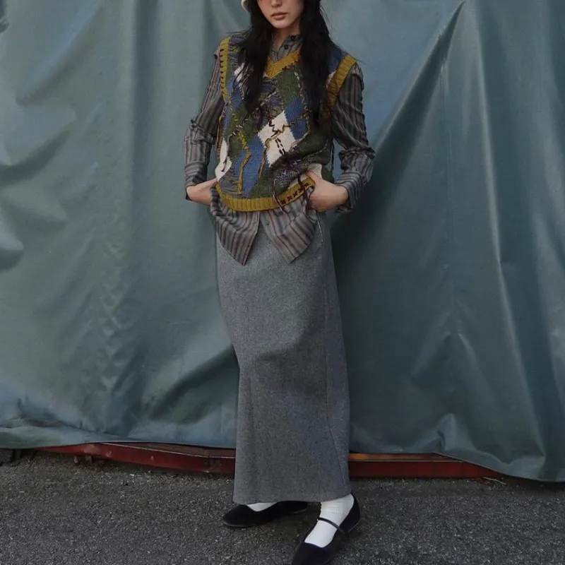 ZARA Casual Long Skirts Women's Gray-2