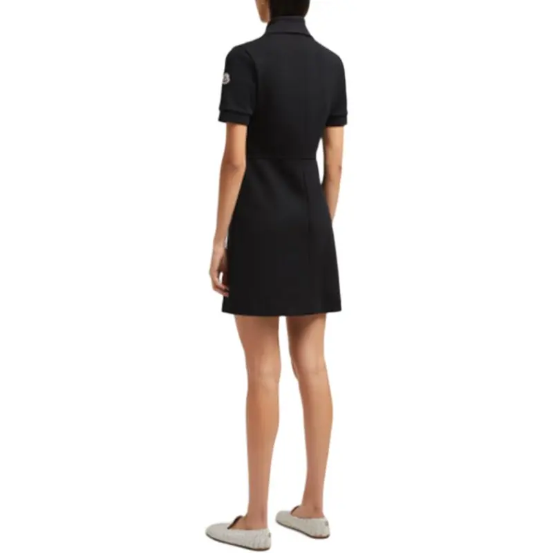 Moncler Logo Patch Zipped Polo Mini Dress-3