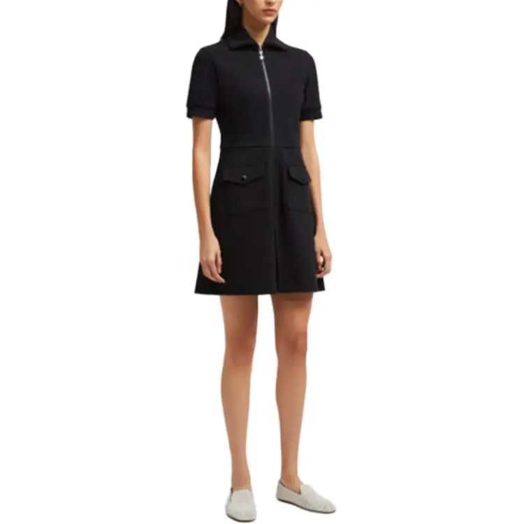 Moncler Logo Patch Zipped Polo Mini Dress-1
