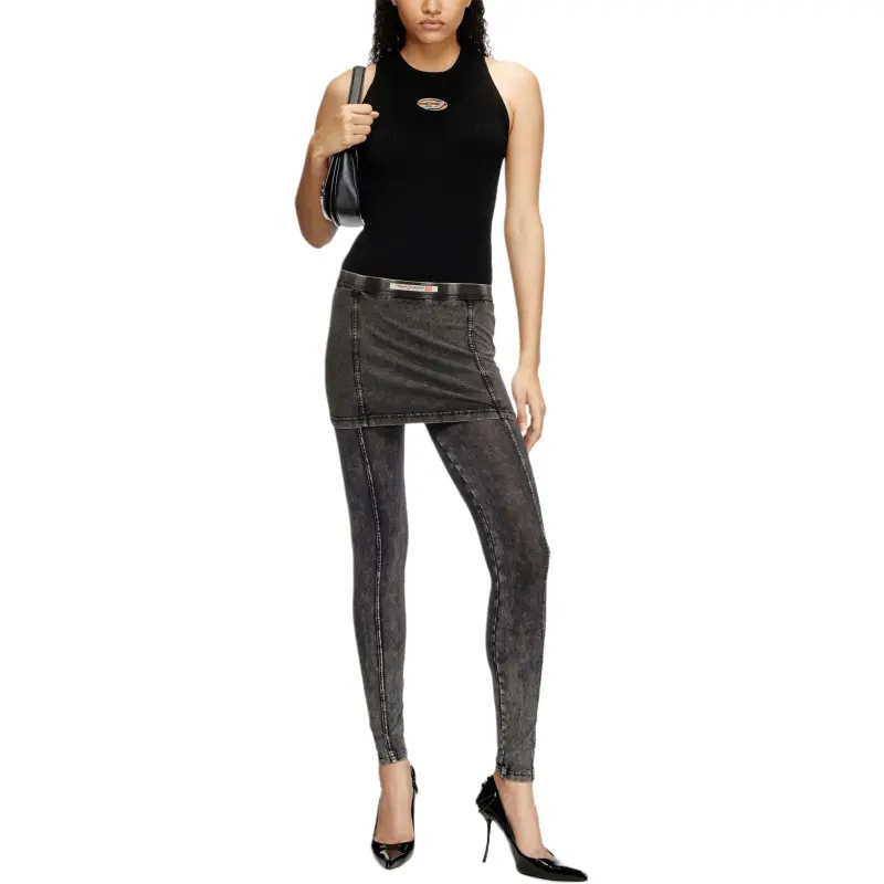 DIESEL M Caddix Logo Plaque Ribbed Knit Top-2
