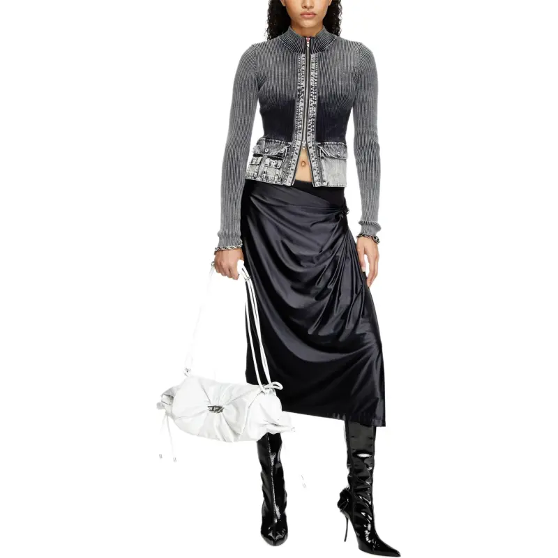 DIESEL O Silv Draped Midi Skirt-3