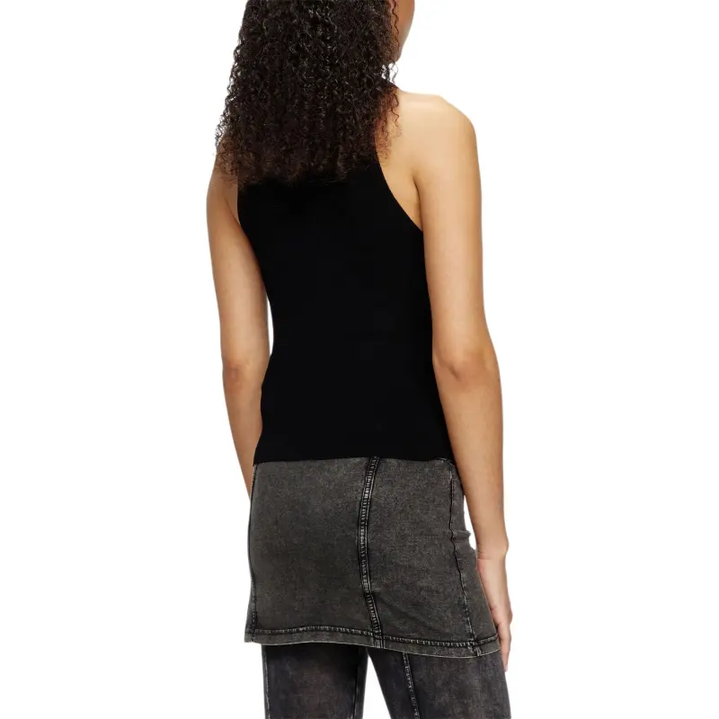 DIESEL M Caddix Logo Plaque Ribbed Knit Top-3