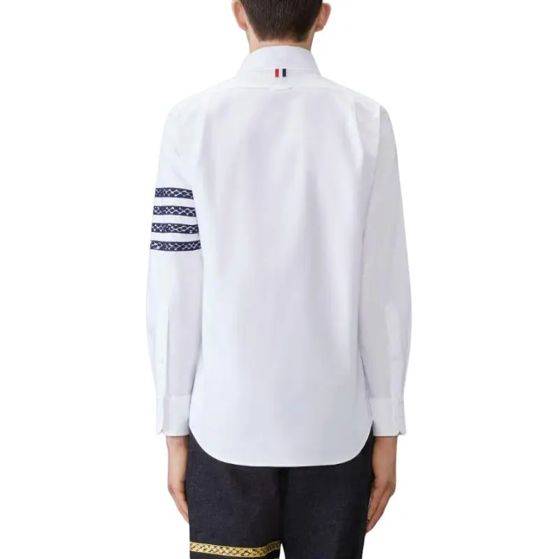 THOM BROWNE Embroidered snake Cotton Shirt-2