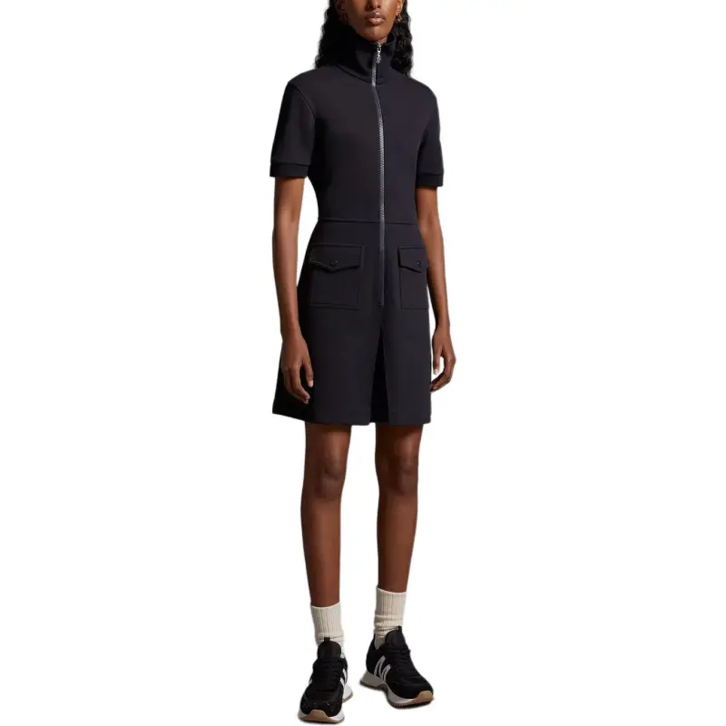 Moncler Short Sleeved Dresses Women's Blue-3