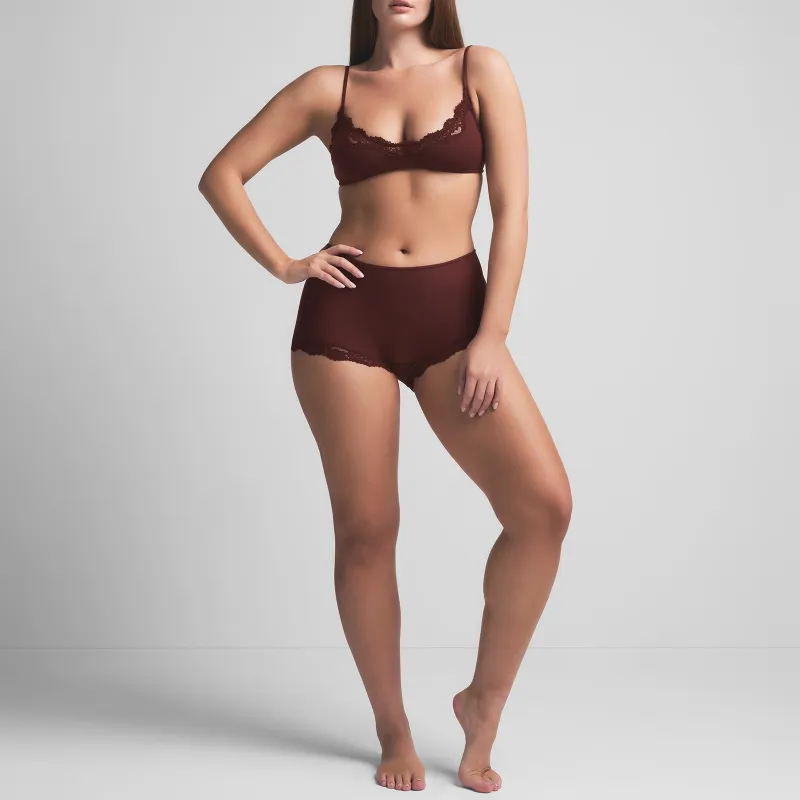 SKIMS FW24 FITS EVERYBODY LACE BOY SHORT Boxer Shorts Women's OXBLOOD/Ox Blood-1