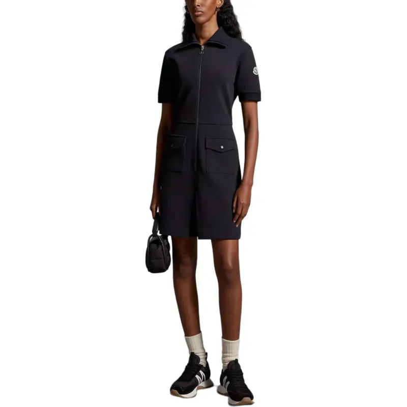 Moncler Short Sleeved Dresses Women's Blue-2