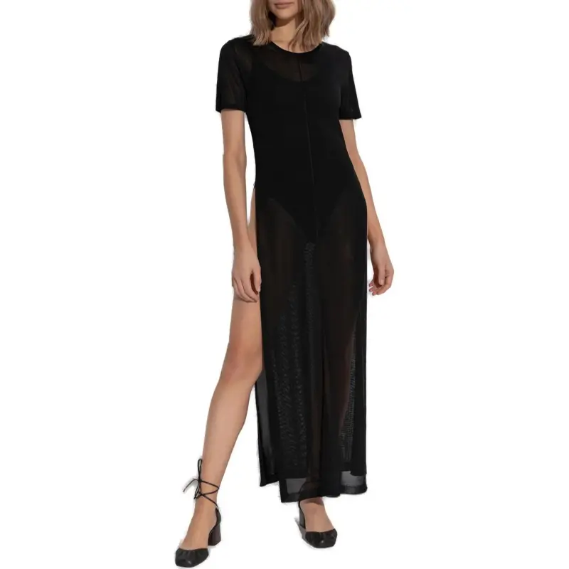 Lemaire Column Dress With Slits 'Black'-2