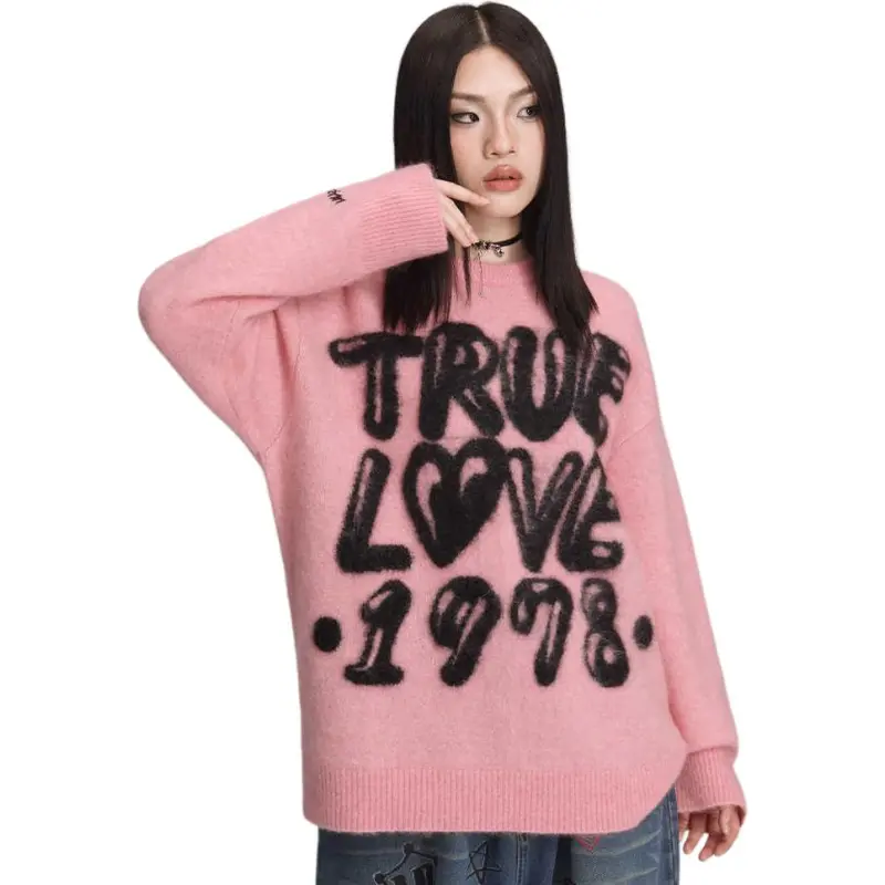 LALABOBO Sweaters Women's Pink-3