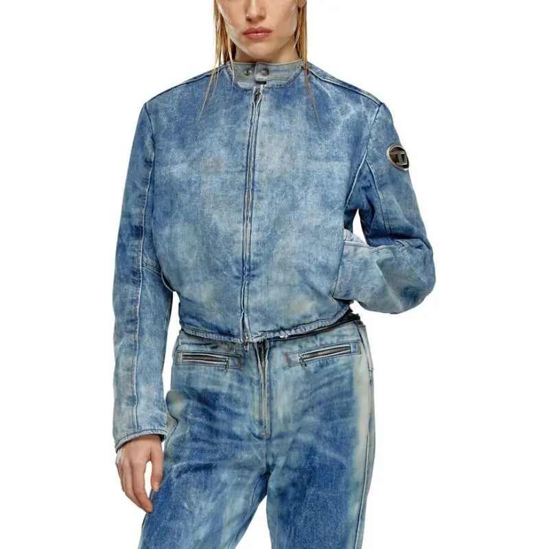 DIESEL De-Calur-Fse Logo Plaque Denim Jacket-4