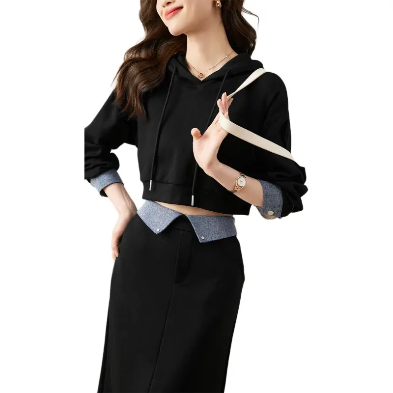 Mo Han Yi Mei Skirt Set Women's Black-1