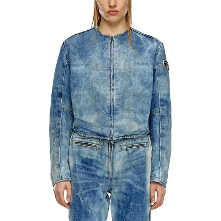DIESEL De-Calur-Fse Logo Plaque Denim Jacket-1
