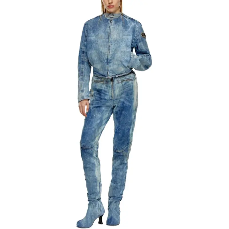 DIESEL De-Calur-Fse Logo Plaque Denim Jacket-2