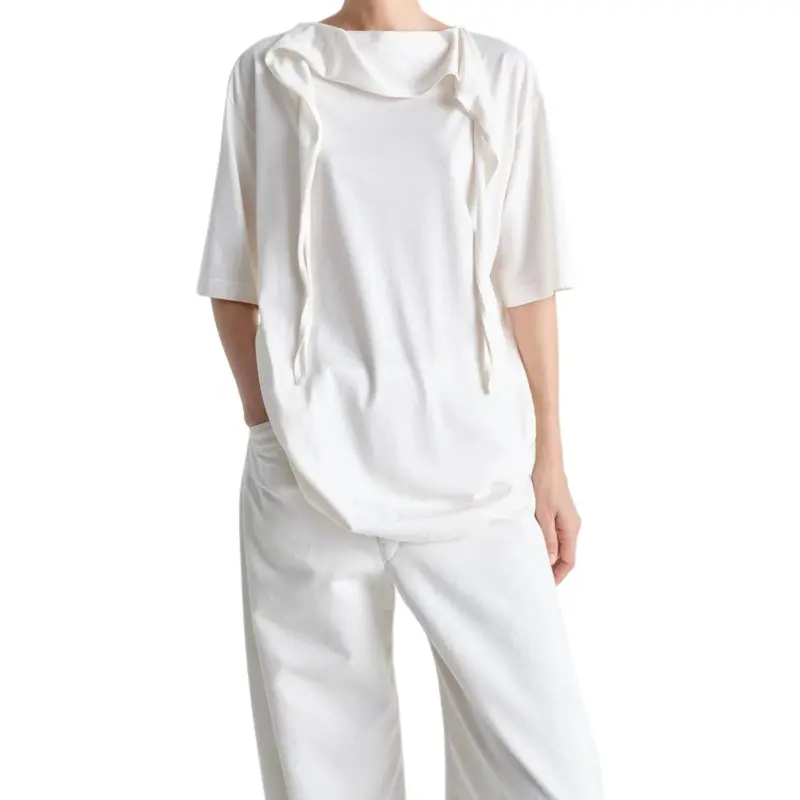 Lemaire Foulard T Shirt 'Chalk'-2