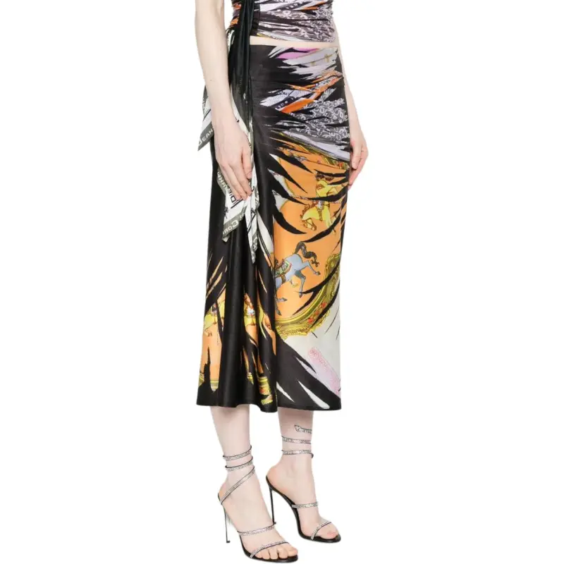 DIESEL O Pary Bandana Print Draped Skirt-1