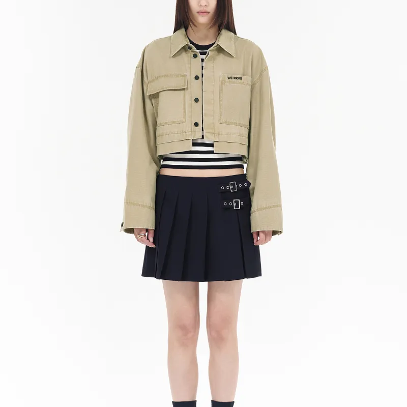 WE11DONE Pleated Midi Skirt-3