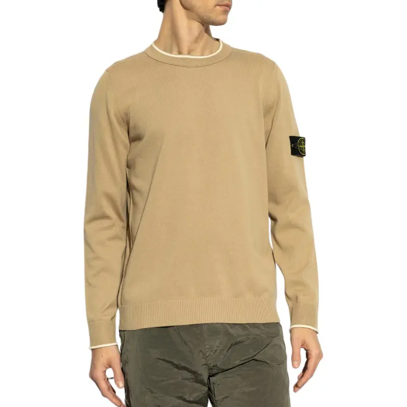 STONE ISLAND Logo Patch Knitted Jumper-1