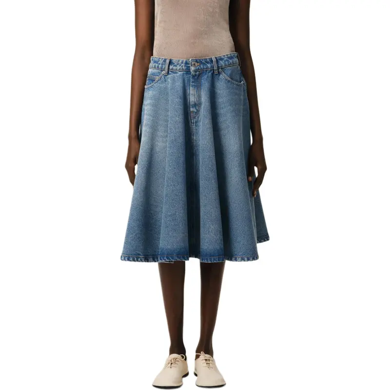 AMIPARIS Paris Godets Detailed Midi Skirt-1