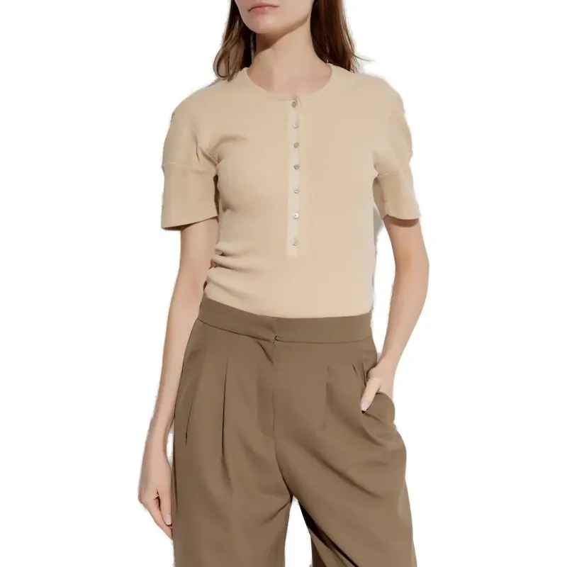 Lemaire Fitted Henley 'Warm Beige'-1