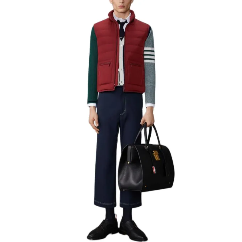 THOM BROWNE Funnel neck Down Gilet-2