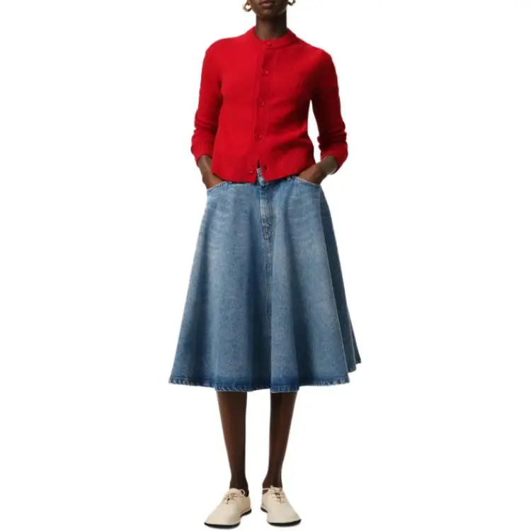 AMIPARIS Paris Godets Detailed Midi Skirt-4