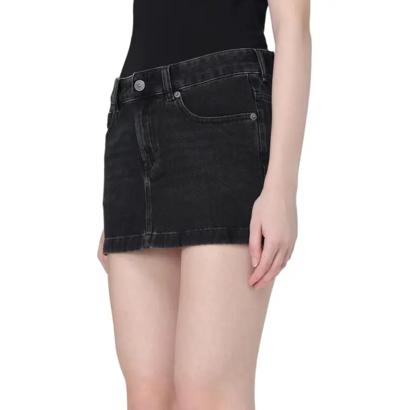 DIESEL De Ron Logo Patch Denim Mini Skirt-4