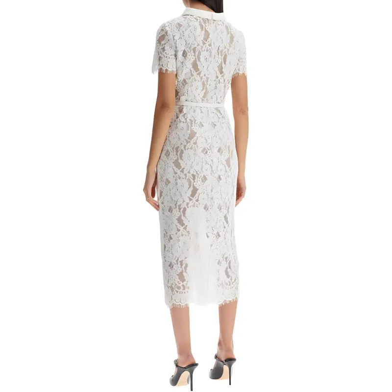 Self portrait Lace Buttoned Midi Dress-2