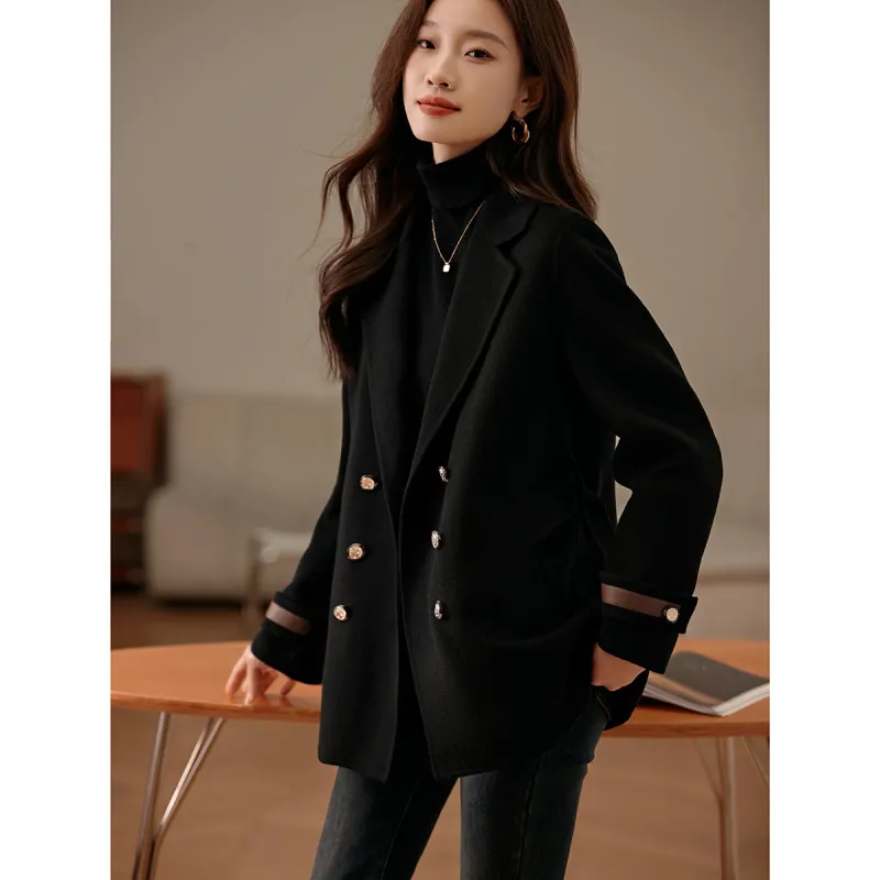 Mo Han Yi Mei Coats Women's Black-4