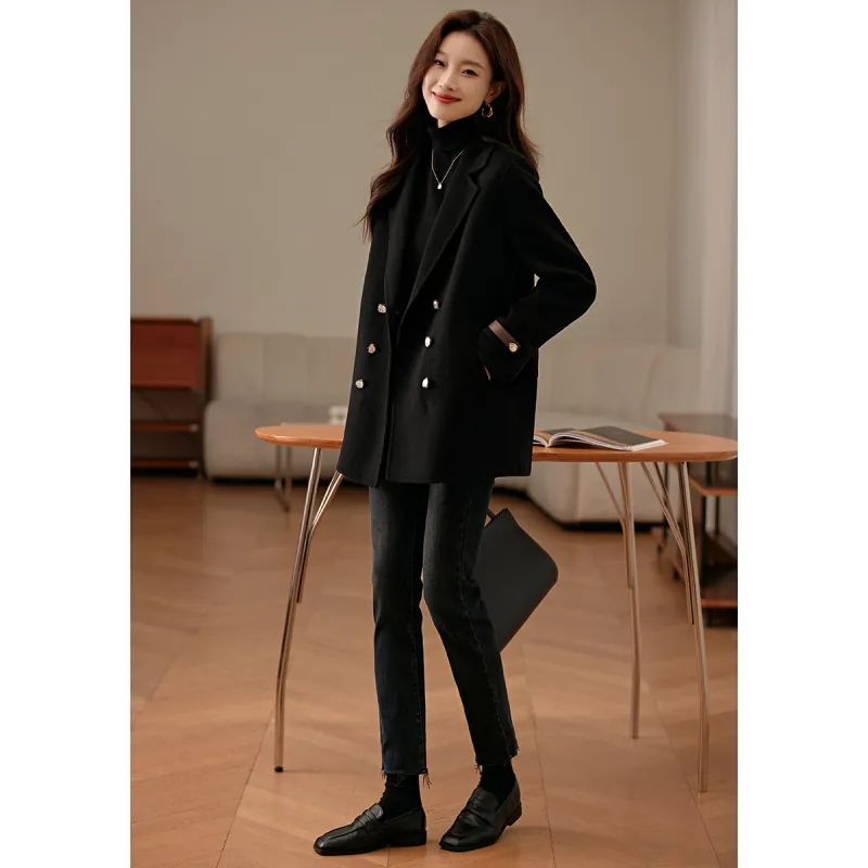 Mo Han Yi Mei Coats Women's Black-5