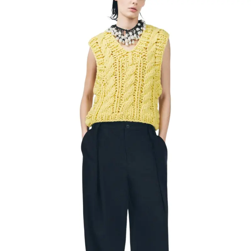 ZARA Tank Tops Women's Yellow-2