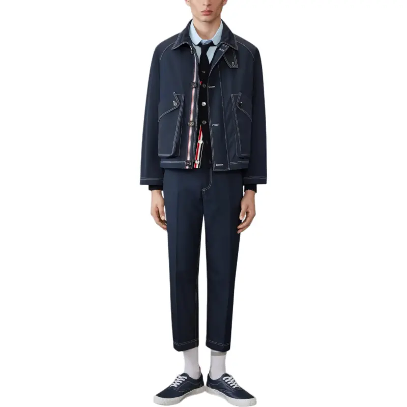 THOM BROWNE Contrast stitching Raglan Jacket-3