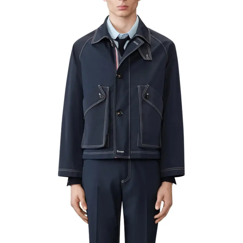 THOM BROWNE Contrast stitching Raglan Jacket-1