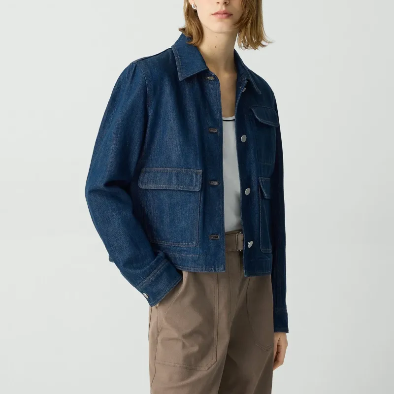 THEORY Buttoned Denim Jacket-3