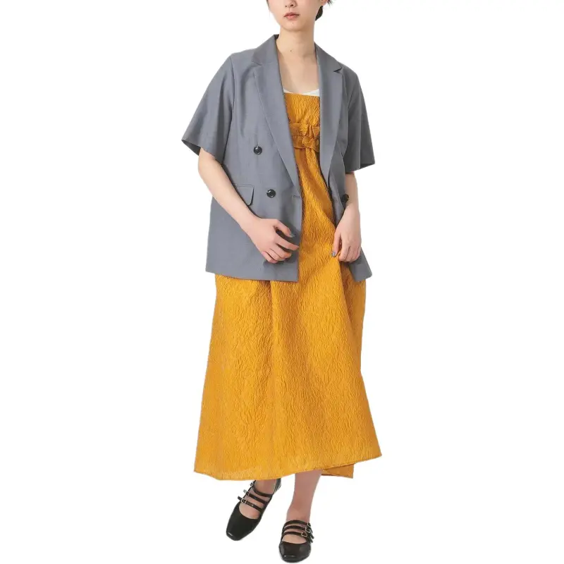 Beams Slip Dress Women's Yellow-5