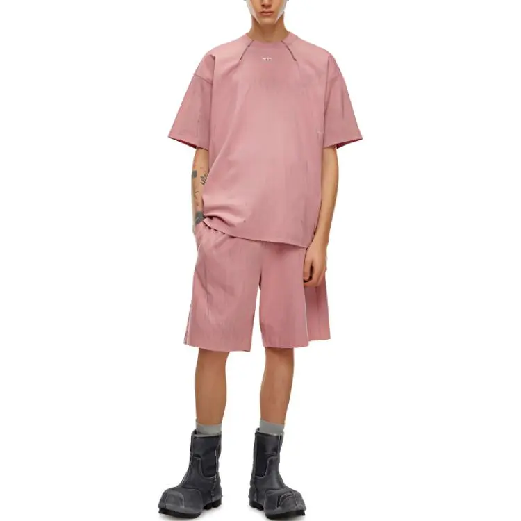 DIESEL SS24 Drop Shoulder Sleeve T Shirt Men's Pink-1