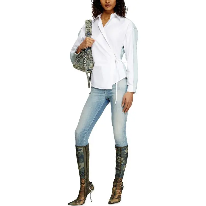 DIESEL C Delphi Den Panelled Wrap Shirt-1