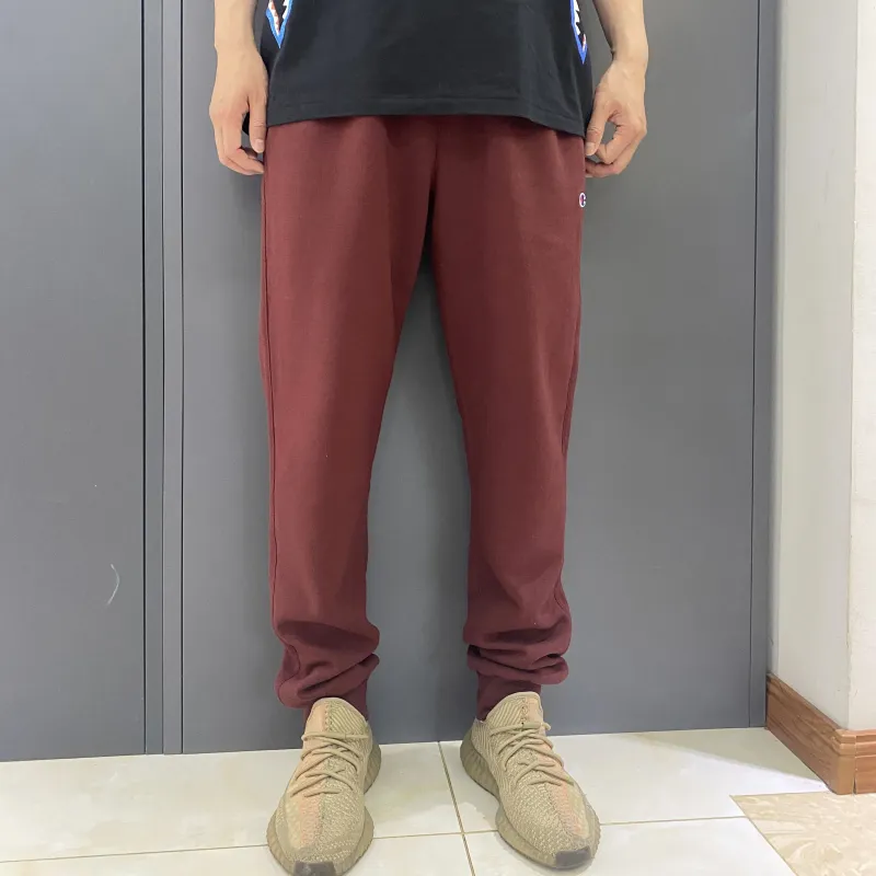 Champion Knitted Sweatpants Men Burgundy-1